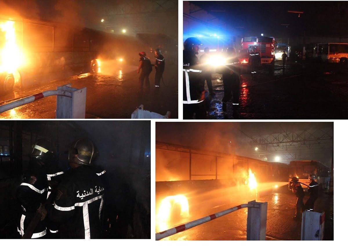 Alger : un énorme incendie fait des ravages dans un hangar de l’ETUSA Alger : un énorme incendie fait des ravages dans un hangar de l’ETUSA