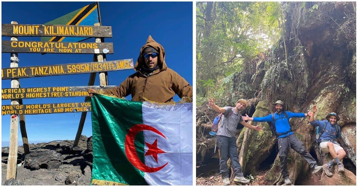 Du haut du mont Kilimandjaro, Khelifi Belhachemi tutoie les sommets de l’Afrique. Khelifi Belhachemi au sommet du Kilimandjaro