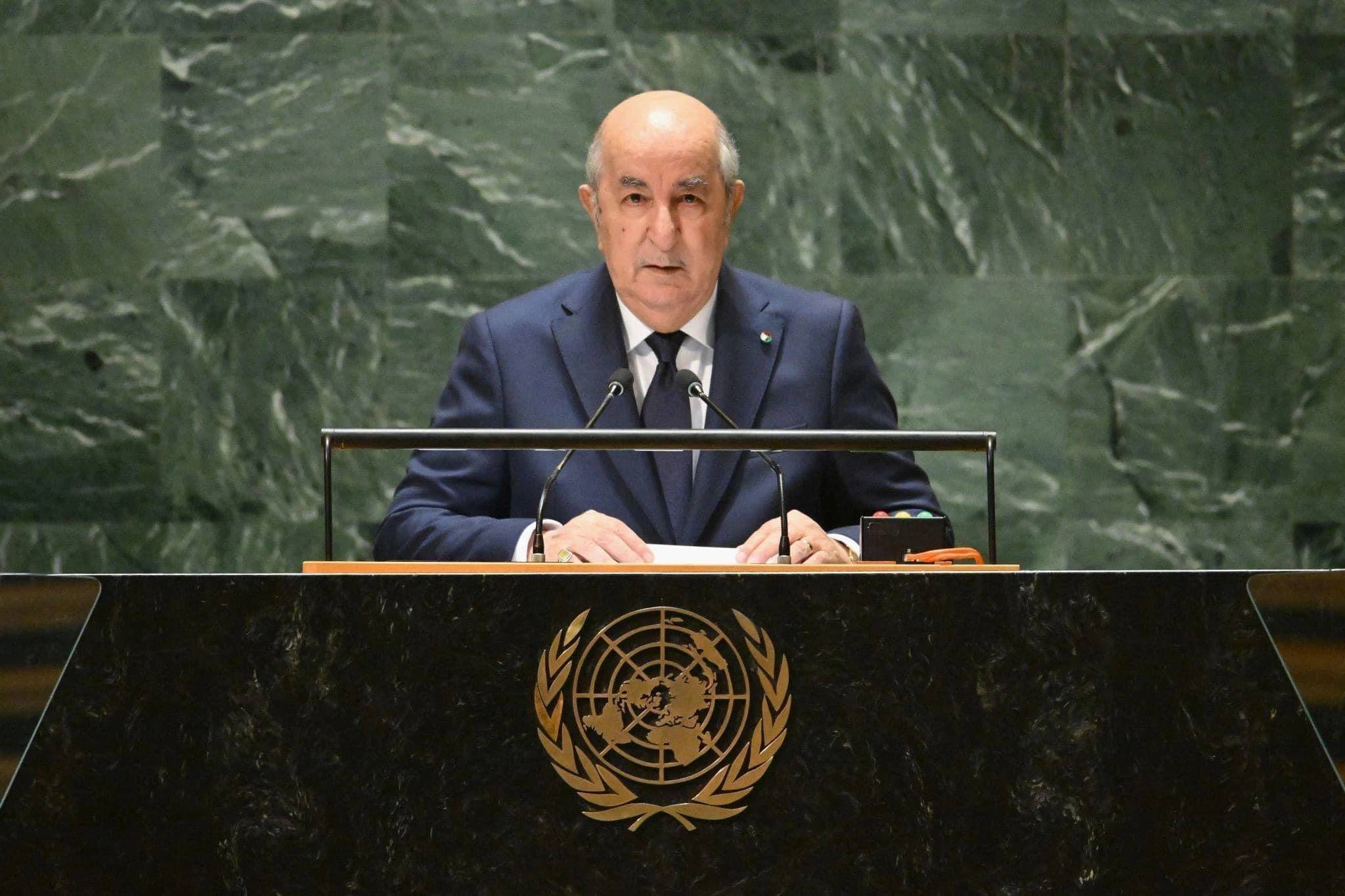 À l'ONU, Tebboune critique la politique illégale du Maroc au Sahara Occidental Conseil de Sécurité de l'ONU : Le Discours percutant de Tebboune vise la Justice et l'Équité Mondial