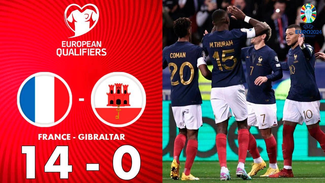 Exploit historique : L'équipe de France écrase Gibraltar 14-0 dans les éliminatoires de l'Euro 2024