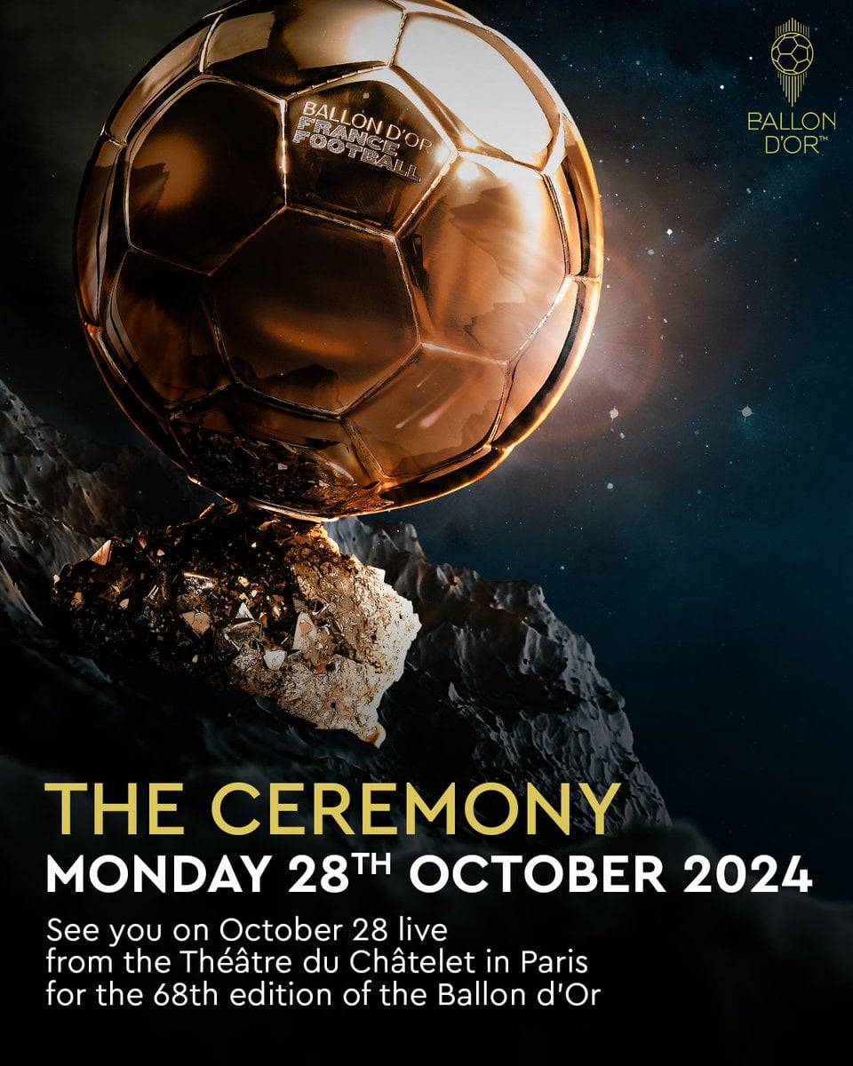 Football-Ballon d'Or 2024 : la cérémonie fixée pour le 28 octobre Ballon d'Or 2024