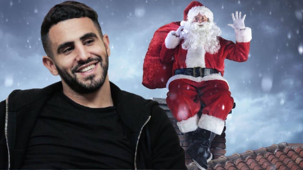 Riyad Mahrez frappe fort pour Gaza : Une image poignante contraste la Féerie de Noël avec la réalité de la Guerre