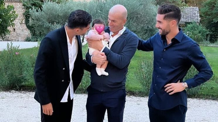 zinedine zidane grand pere cliche famille attendrissant avec petite fille