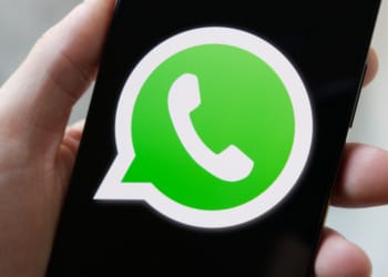 whatsapp logo phone close