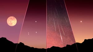 La Lune et quatre planètes visibles dans le ciel le 25 avril