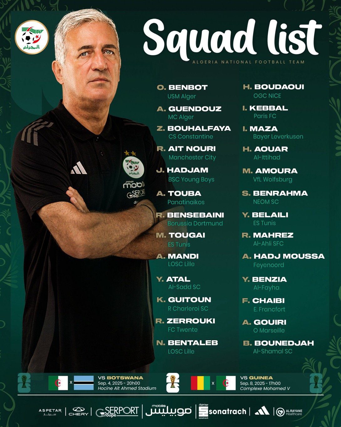 Éliminatoires Mondial 2026 : la liste choc de Petkovic avec deux surprises chez les Fennecs !