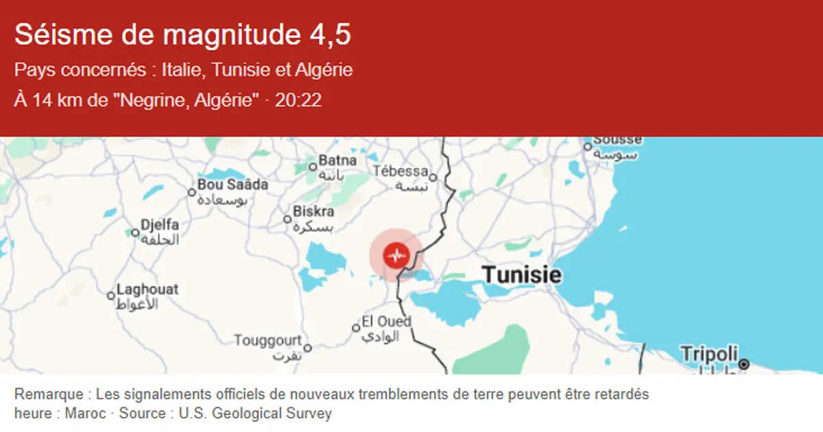 Séisme à Tébessa