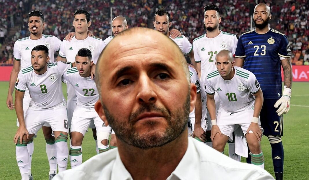L'équipe nationale de football d'Algérie avant un match important.