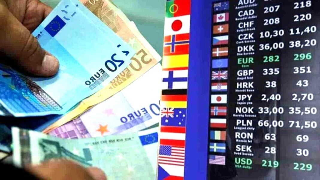 Taux de change des principales devises européennes et américaines.
