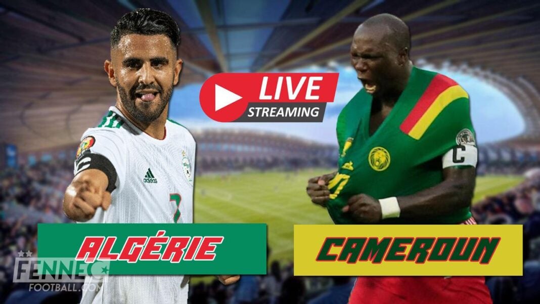 Barrage Qatar 2022: le match Algerie- Cameroun sera t’il rejoué ? Deux joueurs de football, un algérien et un camerounais, en action lors du match en direct.