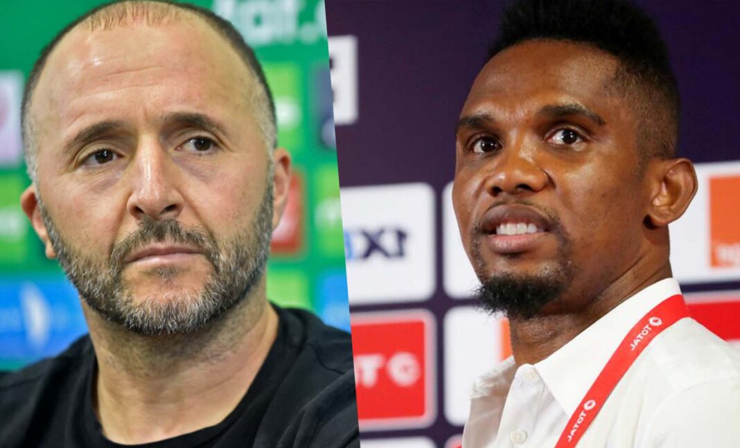 Eto'o et Belmadi lors d'une confrontation tendue.