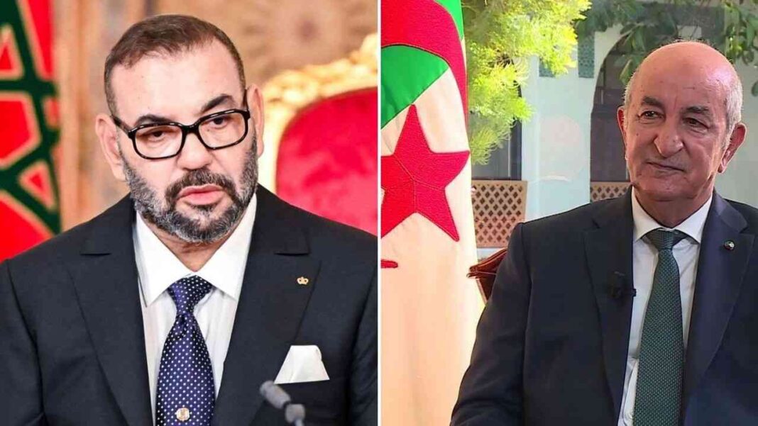 Mohammed VI sera en Algérie pour le sommet arabe ? : Découvrez enfin la réponse Deux hommes politiques en discussion lors d'une rencontre officielle.