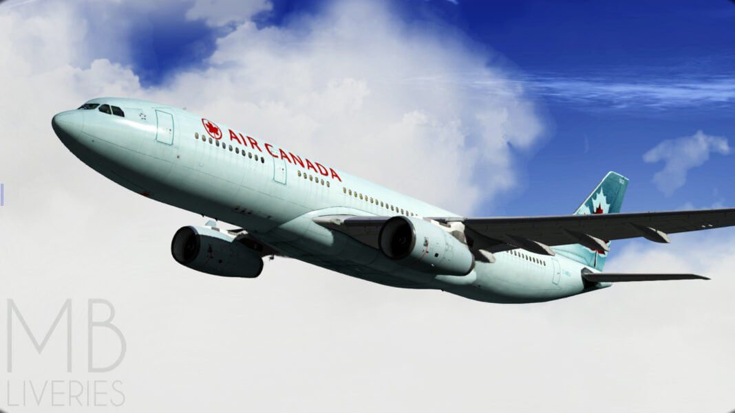 Air Canada: programme et les prix des vols Canada– Algérie de juin 2022 Avion d'Air Canada en vol dans le ciel bleu avec nuages.