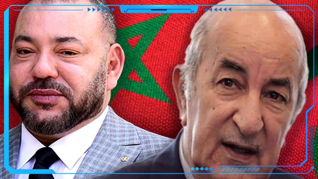 Le Maroc commet à nouveau un grave dérapage envers l’Algérie Image de deux hommes politiques avec drapeau marocain en arrière-plan.