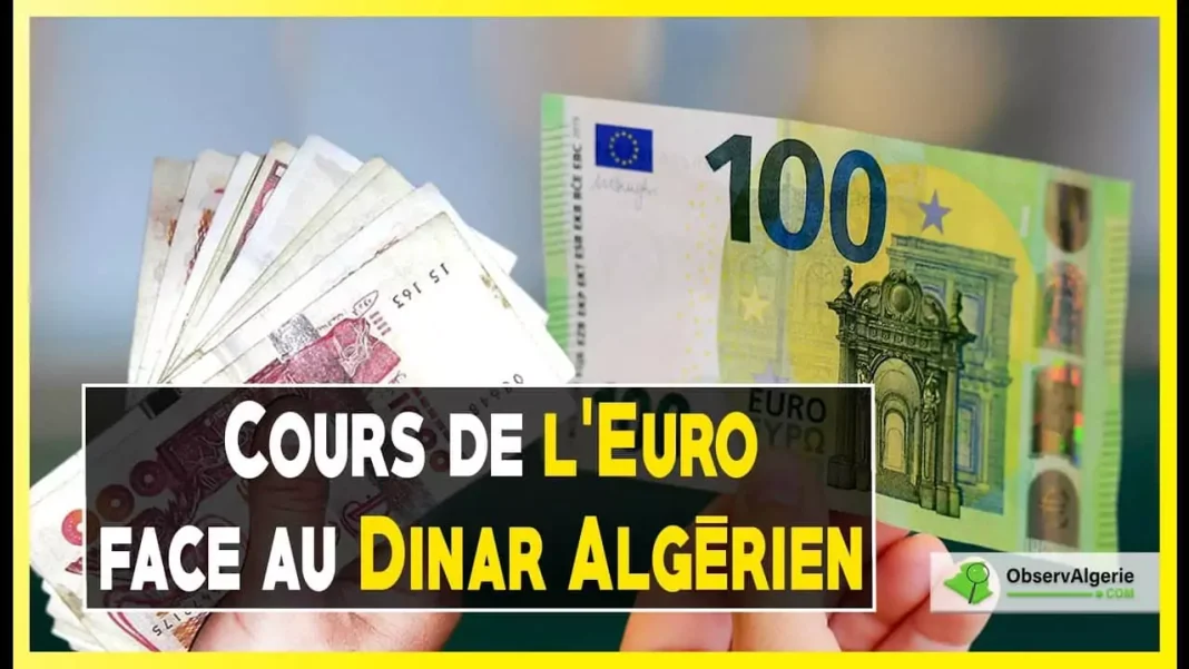 Taux de change: encore un nouveau record du dollar face au dinar algérien ce 18 mai Billets d'euros et dinar algérien, taux de change en hausse.
