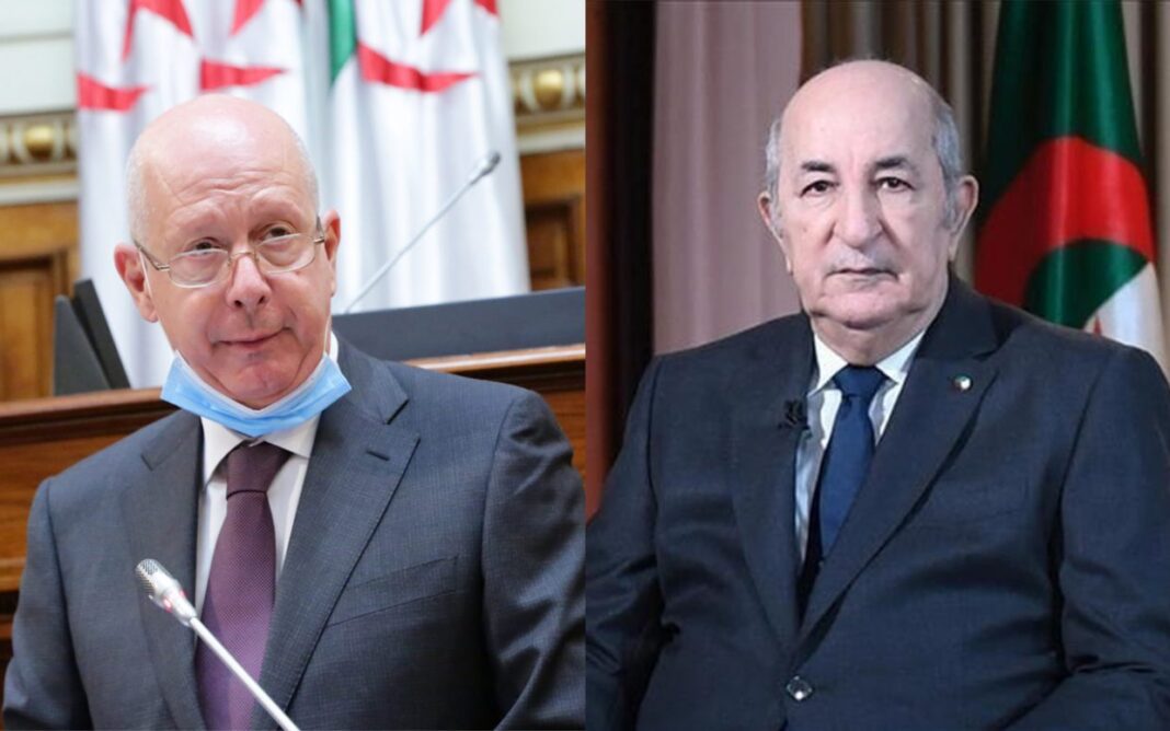 Mystère autour du deuxième limogeage de Raouya, par Tebboune Deux hommes en costume lors d'une réunion officielle en Algérie.