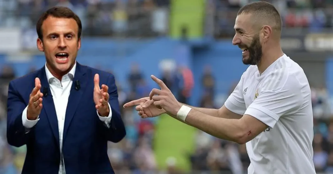 Incidents au stade de France lors de la finale de la LDC: Ce que pense Macron Deux hommes discutent sur un terrain de football lors de la finale de la LDC.