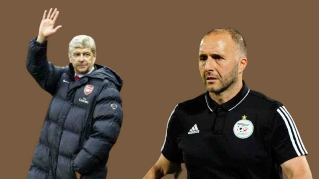 Hommage à Belmadi par Arsène Wenger Arsène Wenger rendant hommage à Belmadi lors d'un événement sportif.