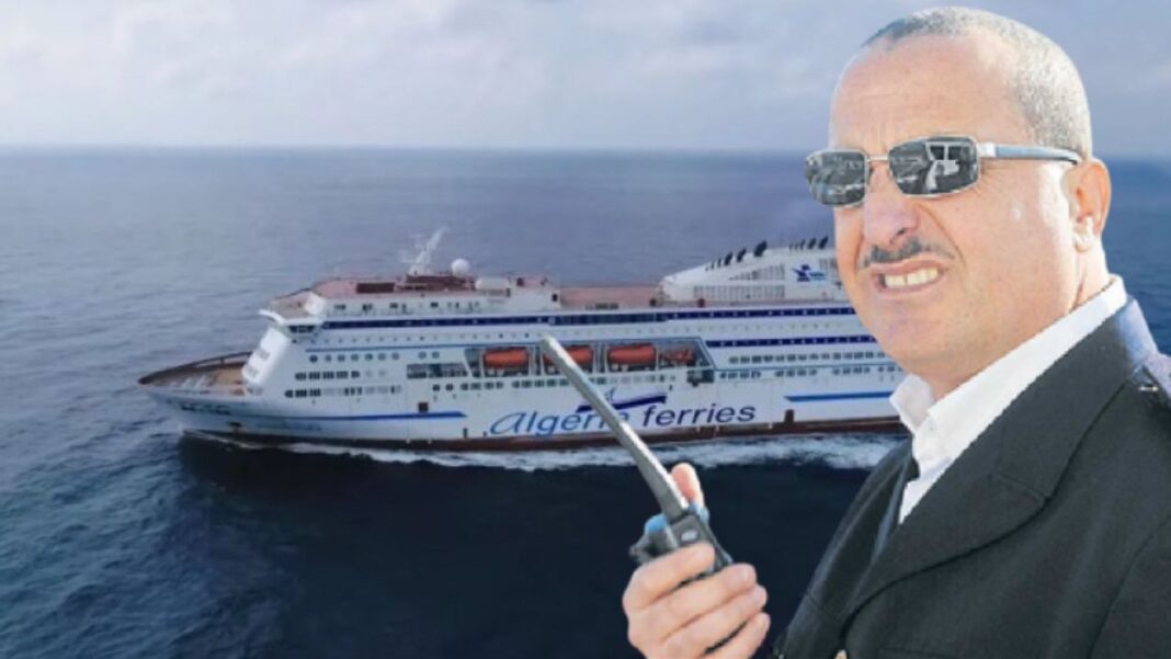 Algérie Ferries : une femme accouche en direct Homme d'affaires avec un ferry Algérie Ferries en arrière-plan.