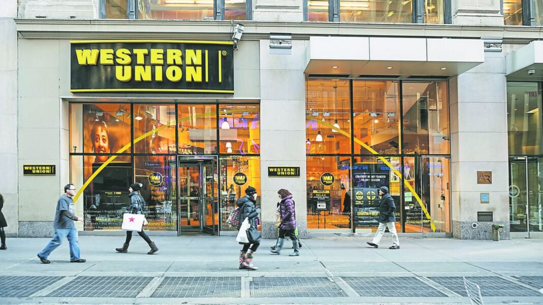 Agence Western Union pour transfert d'argent international.