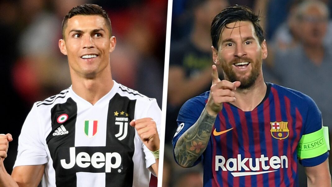 Mercato : Ronaldo à Paris la saison prochaine avec Messi ! Cristiano Ronaldo et Lionel Messi lors d'un match de football.