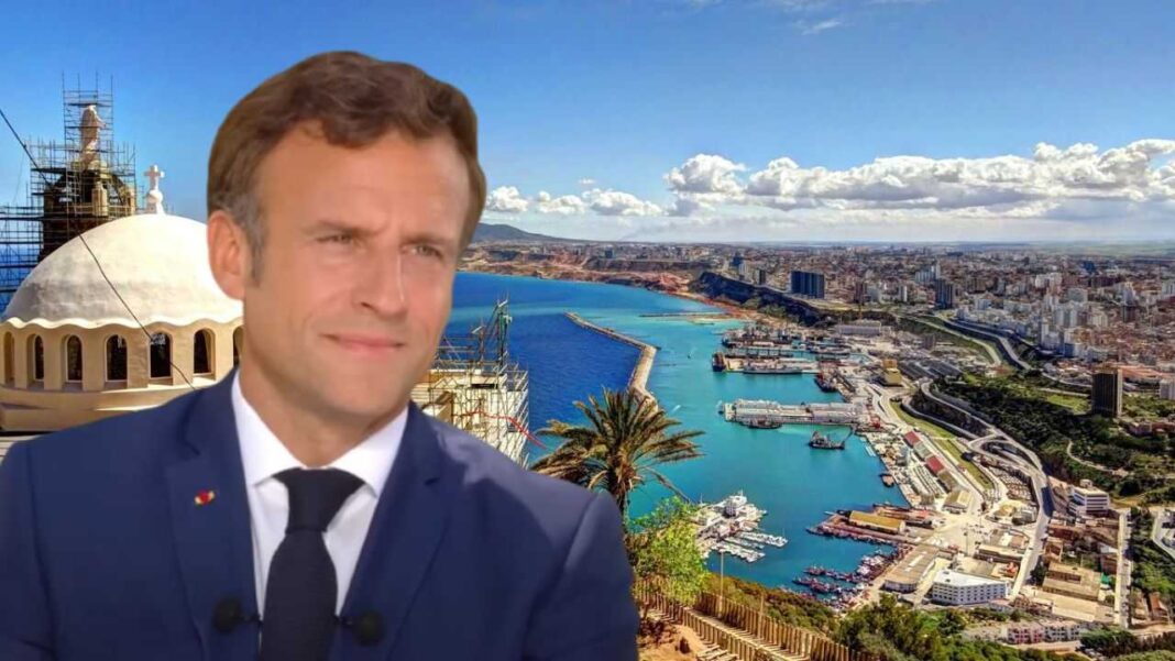 Algérie :Plusieurs routes fermées à cause de la venue de Macron Président Macron lors de sa visite en Algérie avec vue sur la ville et le port.