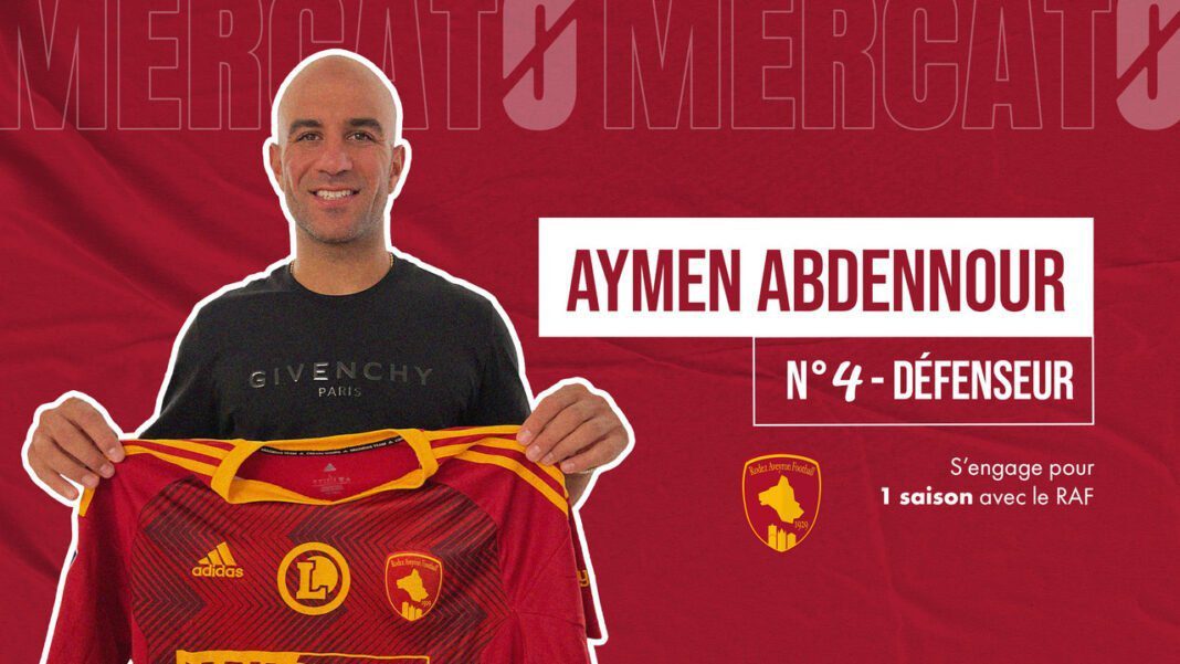Mercato : le tunisien Abdennour rejoint Rodez Aymen Abdennour avec le maillot de Rodez, prêt pour la saison.