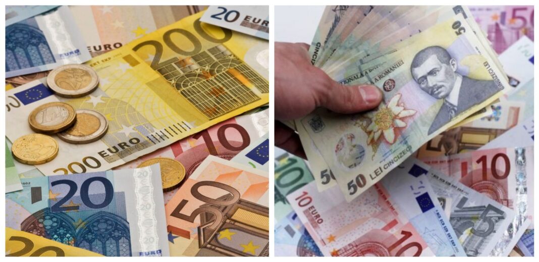 Billets et pièces d'euros et de dinars algériens en échange.