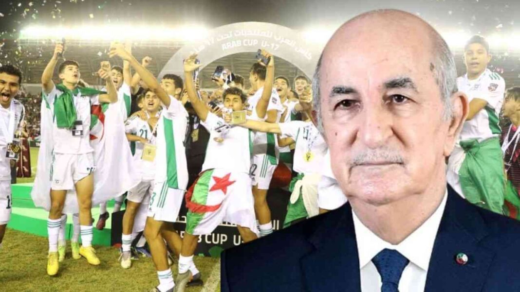 Coupe arabe U17: l’équipe d’Algérie reçoit les félicitations de Tebboune après la victoire contre le Maroc Les jeunes joueurs d'Algérie célèbrent leur victoire en Coupe arabe U17.