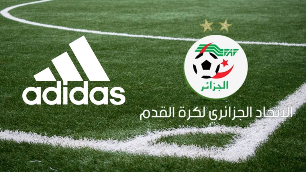 Voici toute la vérité sur la confusion au sein de l’équipe d’Algérie Logo de la FAF et Adidas sur un terrain de football.
