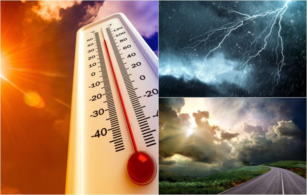 Vagues de chaleur et orages en Algérie Images de canicule, orages et tempêtes en Algérie.