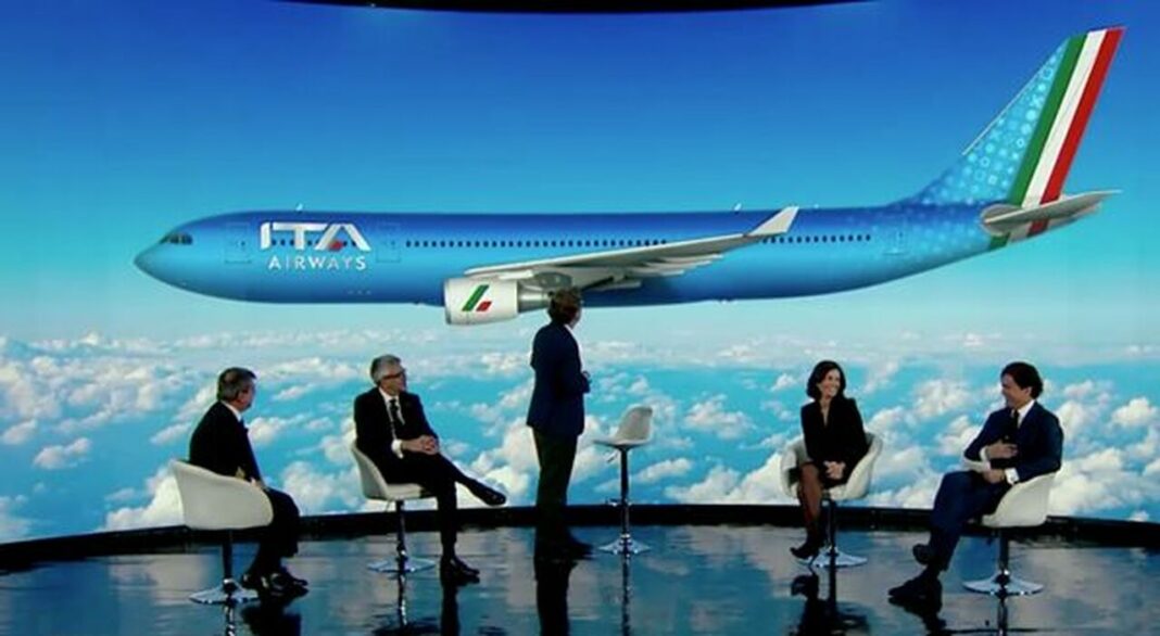 Programme d'hiver ITA Airways Discussion sur le programme d'hiver d'ITA Airways avec un avion en arrière-plan.