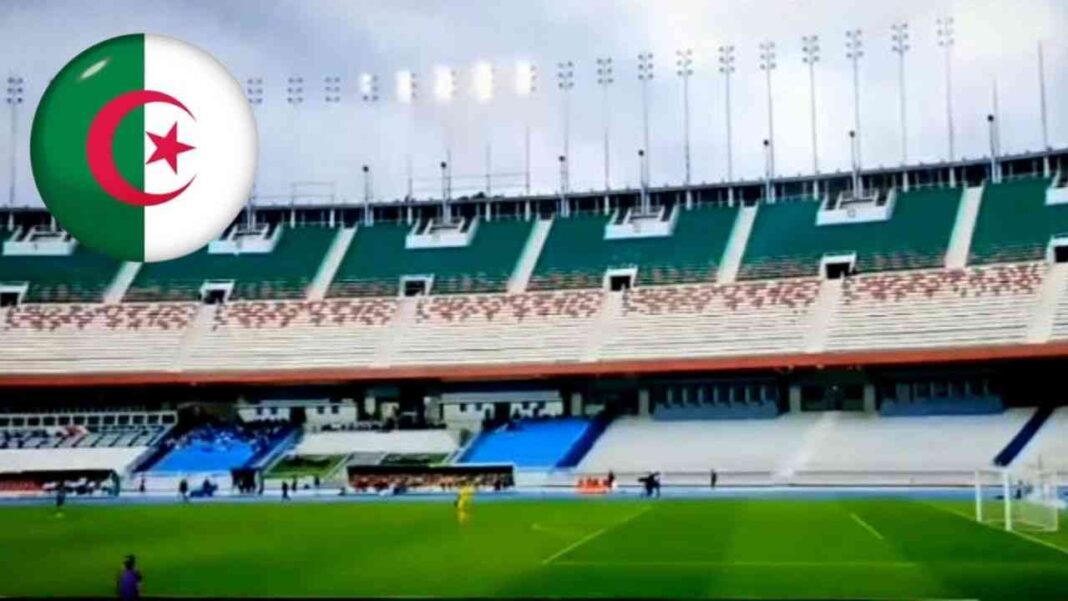Stade du 5 Juillet après réhabilitation Stade du 5 Juillet rénové en Algérie, vue extérieure.