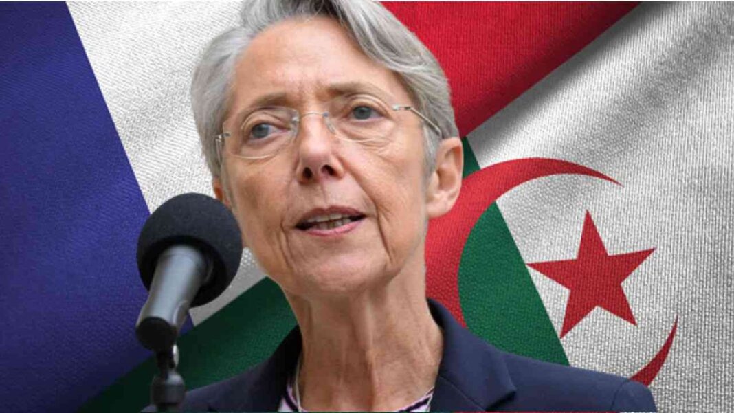Élisabeth Borne lors d'une conférence sur le gaz algérien en Europe.