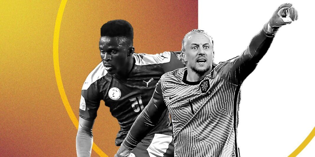 Coupe du monde 2022 : suivez les matchs d’aujourd’hui gratuitement ici Deux joueurs de football en action lors d'un match de Coupe du Monde 2022.