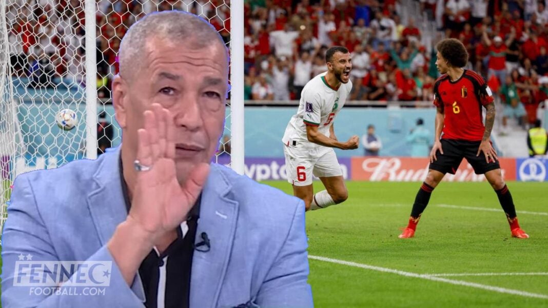 Découvrez la nouvelle réaction fracassante de Bencheikh après la victoire du Maroc sur la Belgique (Vidéo) Bencheikh réagit lors d'un match de football Maroc-Belgique.