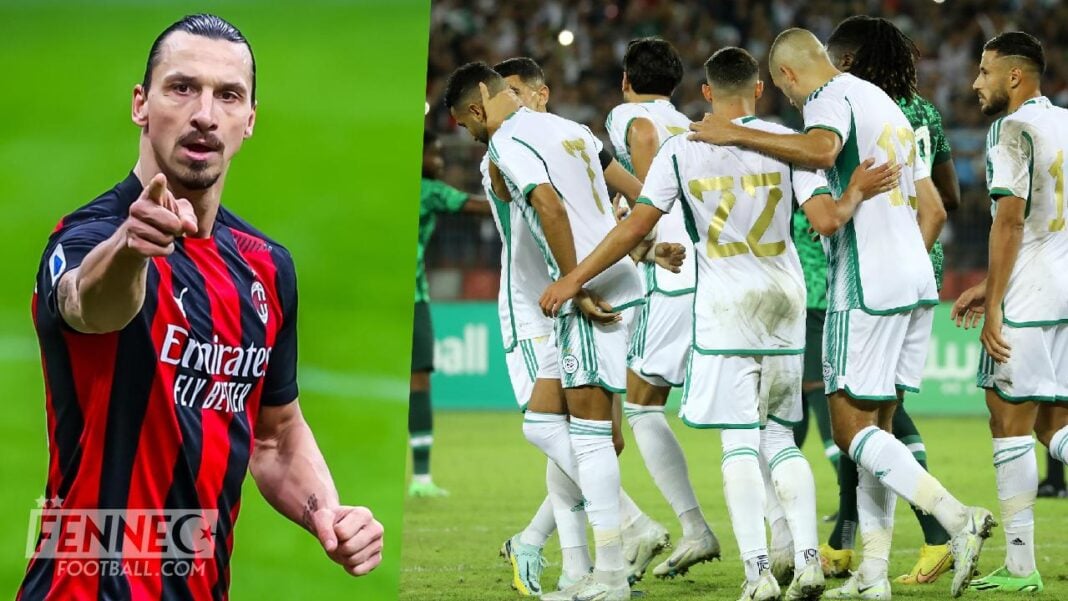 Ibrahimovic : « Je ne comprends pas pourquoi l’équipe d’Algérie n’est pas présente au Mondial » Ibrahimovic et équipe d'Algérie lors d'un match de football.