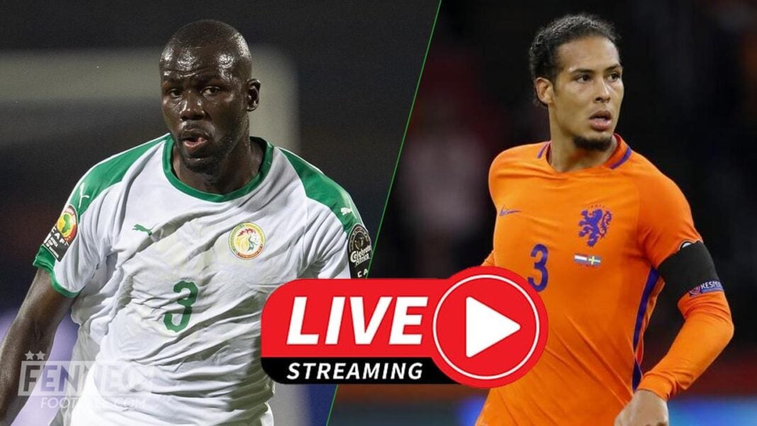 Match Sénégal vs Pays-Bas 2022 Footballeurs sénégalais et néerlandais en action lors de la Coupe du Monde 2022.