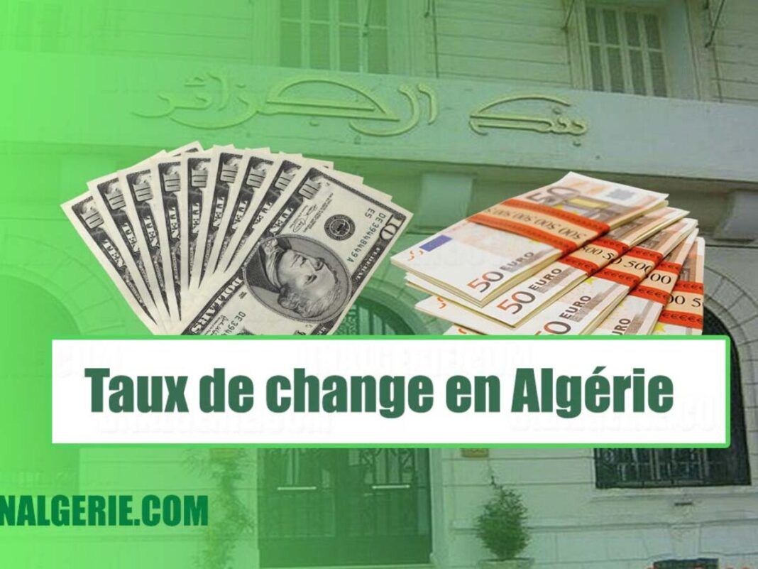 Taux de change: le dinar en banque et au marché noir ce 7 novembre Billets de banque en dollars et euros pour le taux de change en Algérie.