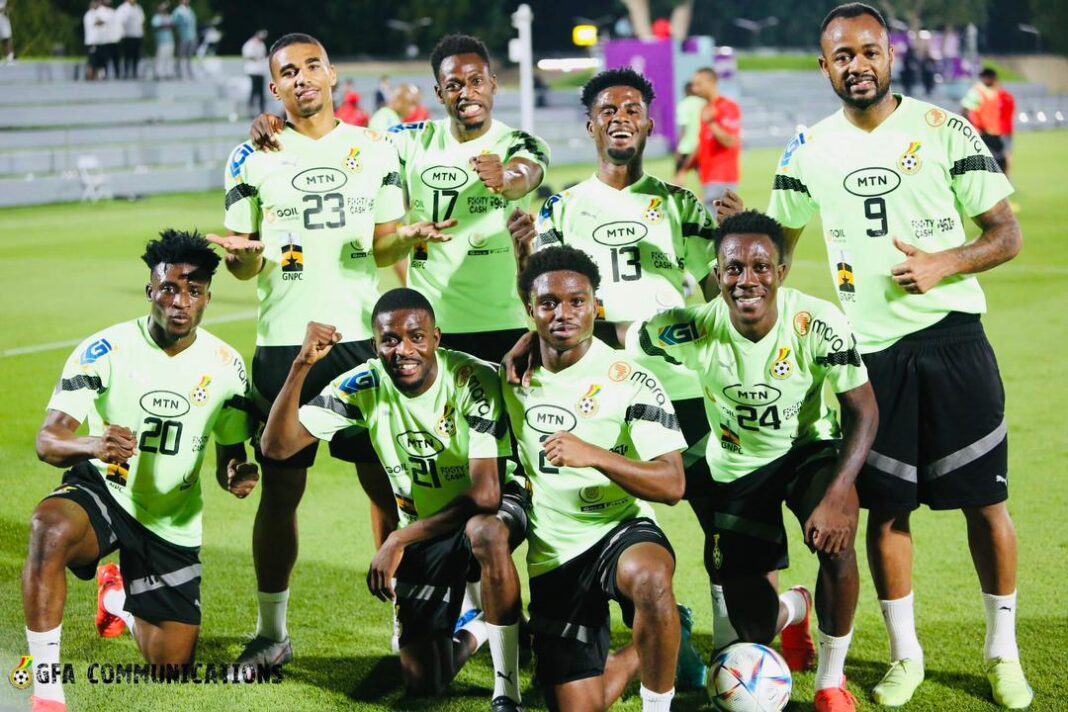 CDM 2022: le Ghana met en place un code de conduite Groupe de joueurs de football ghanéens lors d'un match.