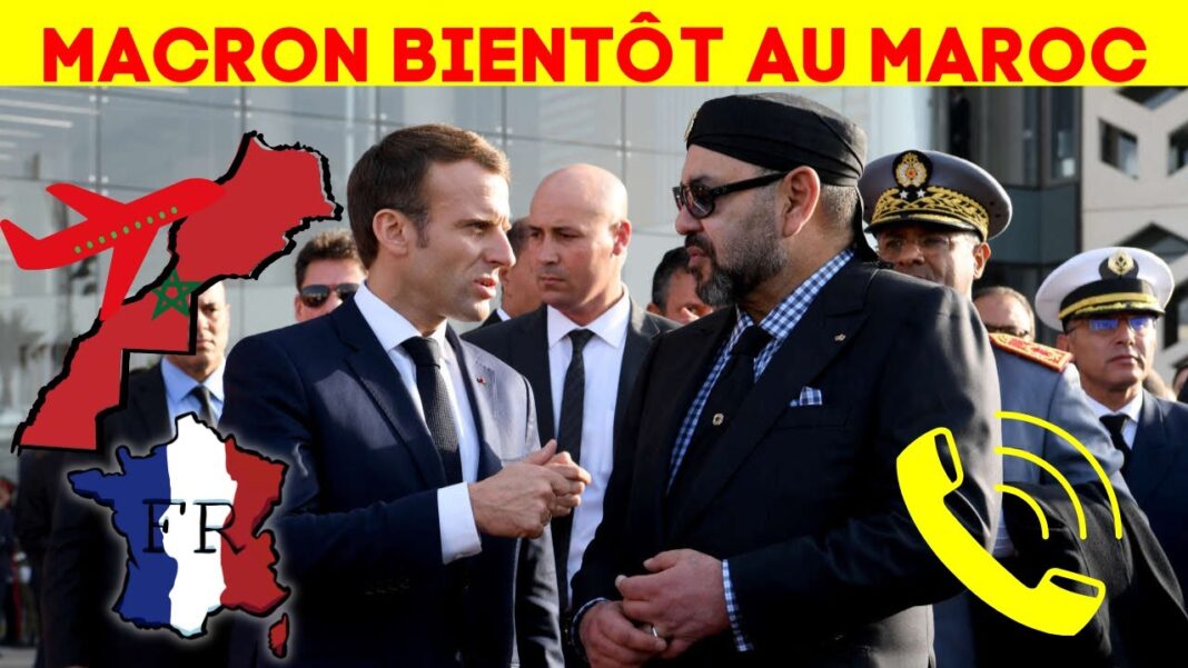 Macron communique avec Mohammed VI… Mais « en secret » Macron et Mohammed VI en discussion lors d'une rencontre officielle.