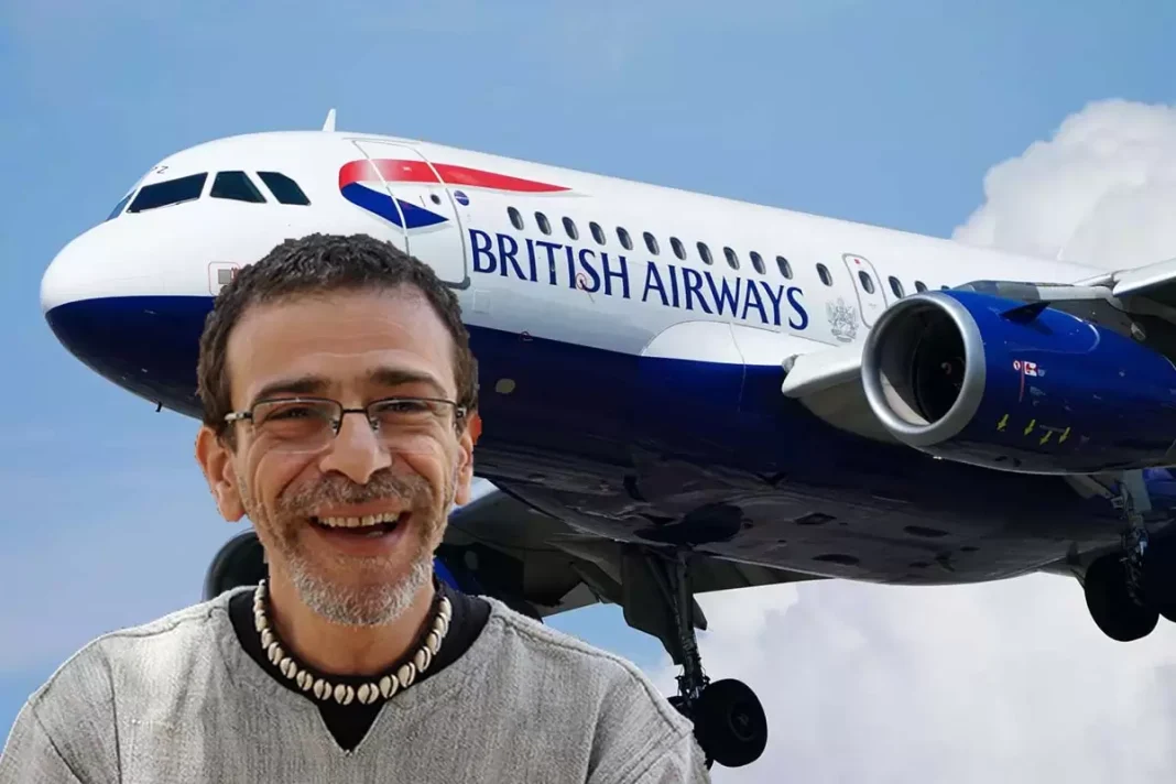 Insolite ! Voici la mésaventure du chanteur Amazigh Kateb avec British Airways Amazigh Kateb devant un avion British Airways en plein vol.