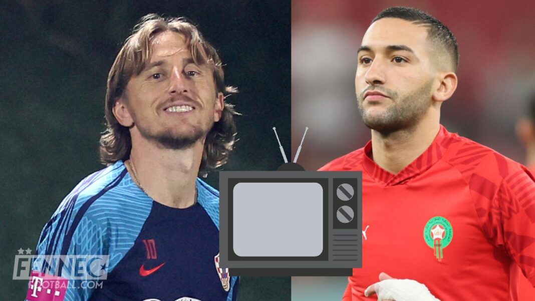 Coupe du monde 2022 / Croatie – Maroc : Voici la date ,l’heure et les chaînes pour suivre la petite finale Deux joueurs de football, un croate et un marocain, lors d'un match international.