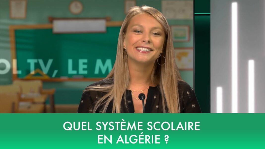 Qualité du système éducatif : l’Algérie s’offre une place dans le top 5 africain Présentatrice discutant du système scolaire algérien dans une émission télévisée.