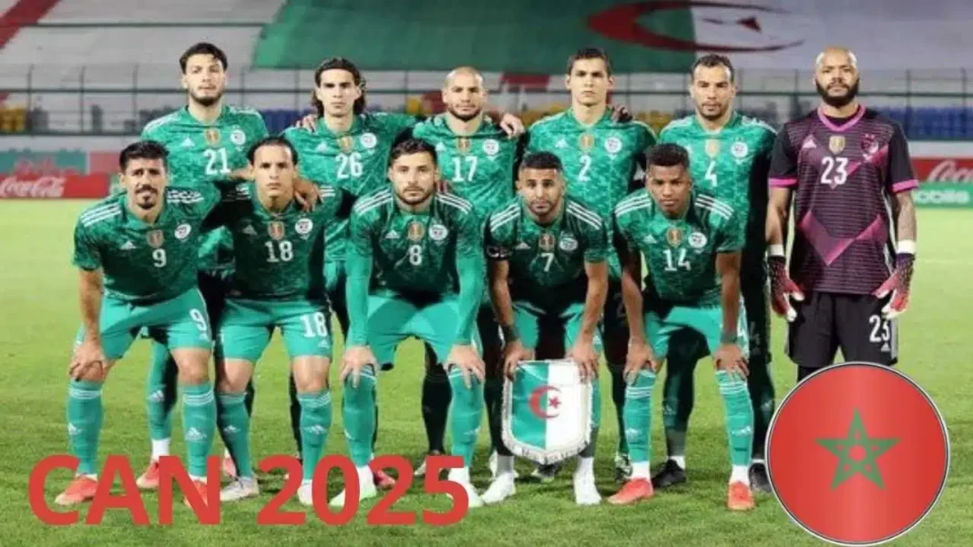 CAN 2025: Regragui avoue; l’équipe d’Algérie, représente une véritable menace pour le Maroc L'équipe d'Algérie de football en maillot vert pour la CAN 2025.