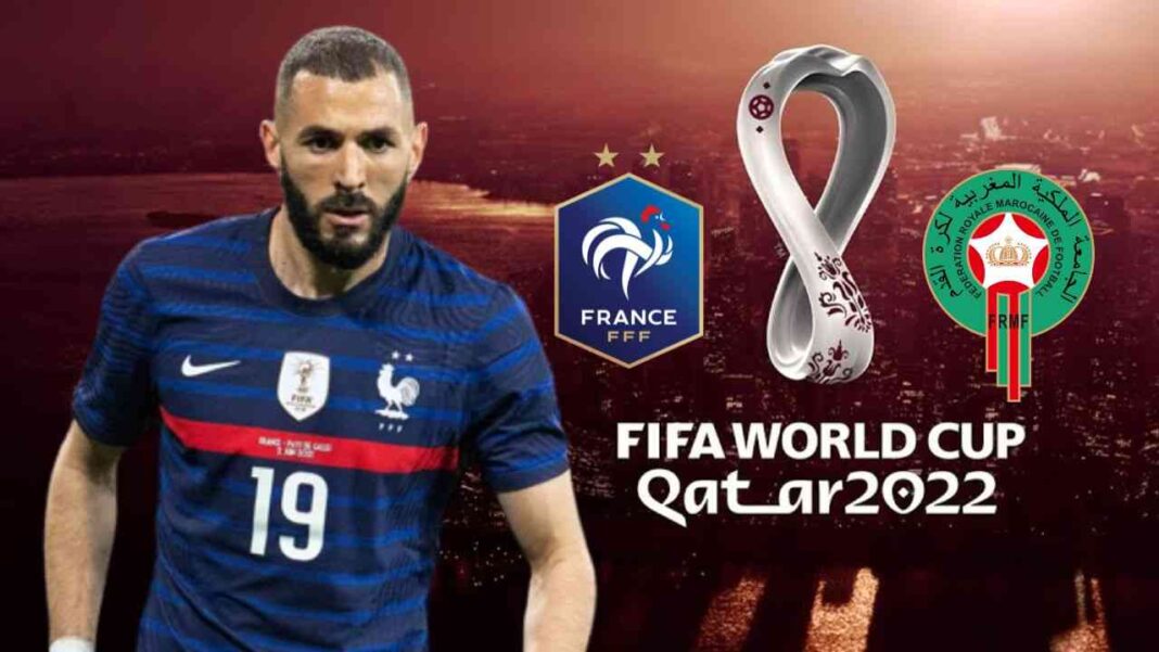 CdM Qatar / France – Maroc : Découvrez l’incroyable message de Benzema Karim Benzema en maillot de l'équipe de France, Coupe du Monde 2022 Qatar.