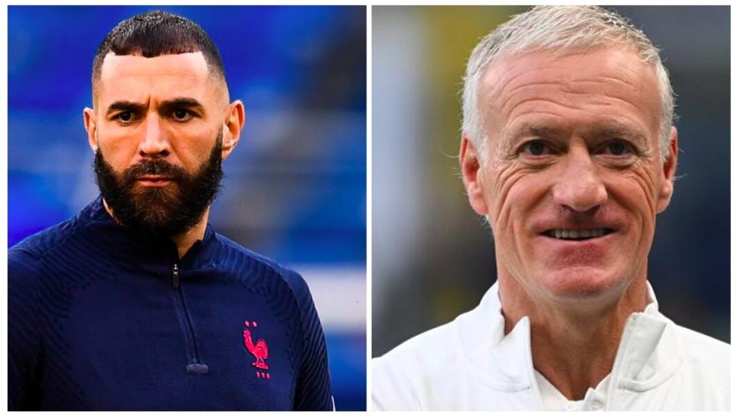 Karim Benzema et Didier Deschamps, figures du football français.