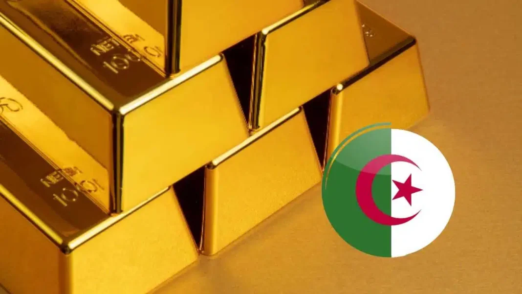 Réserves d’or : Découvrez le classement de l’Algérie dans le monde arabe Lingots d'or empilés avec drapeau algérien superposé.