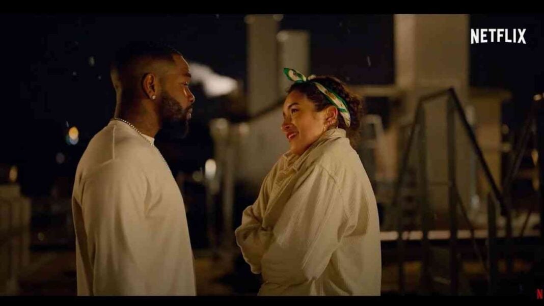 Christmas Flow : Tayc sous le charme de Shirine Boutella ? Lisez jusqu’à la fin pour le savoir Tayc et Shirine Boutella souriants lors d'une scène nocturne.