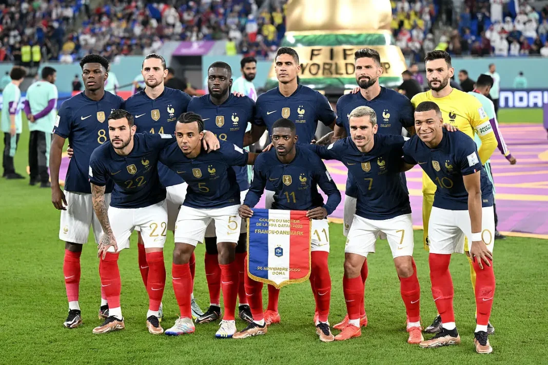 Les joueurs de l'équipe de France lors d'un match international.